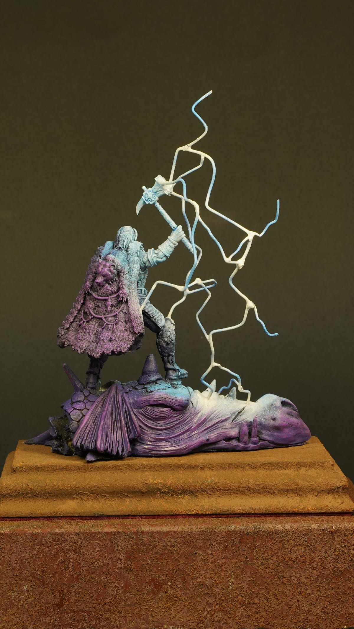 Another angle on the lightning and the violet cloth
